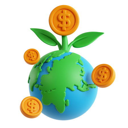 Dinero global  3D Icon
