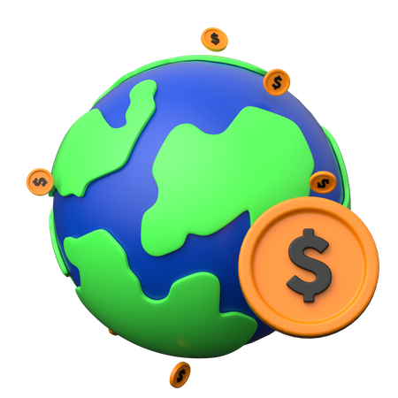 Dinero global  3D Icon