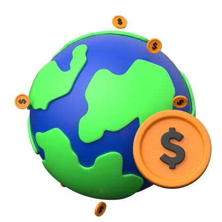 Dinero global  3D Icon