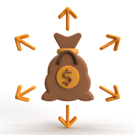 Invertir dinero  3D Icon