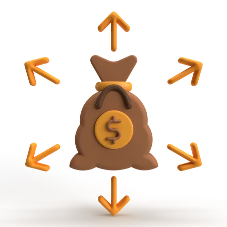 Invertir dinero  3D Icon