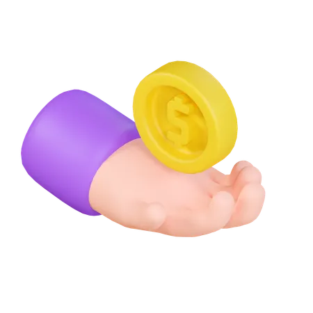 Dinero de mano  3D Icon