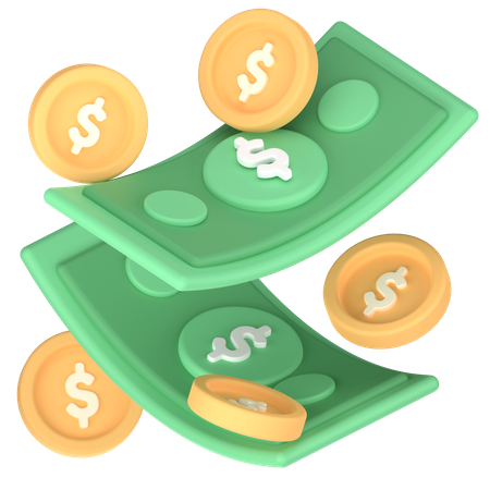 Caída de moneda de dinero  3D Icon