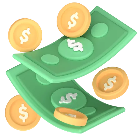 Caída de moneda de dinero  3D Icon