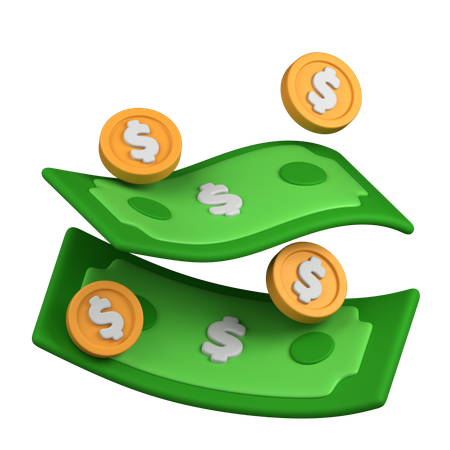 Caída de moneda de dinero  3D Icon