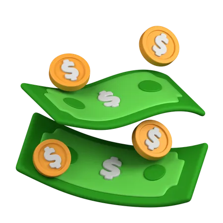 Caída de moneda de dinero  3D Icon