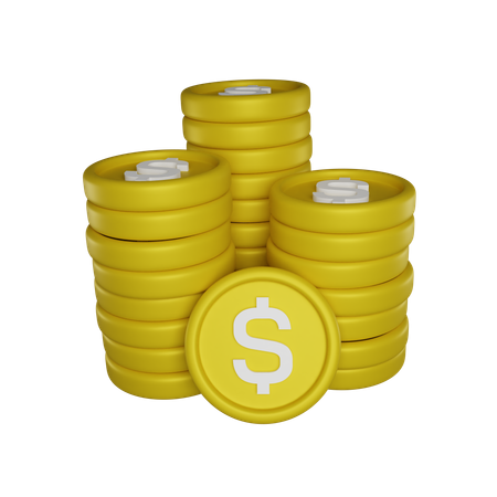 Monedas de dinero  3D Icon