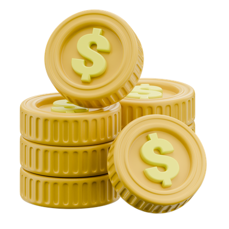 Monedas de dinero  3D Icon