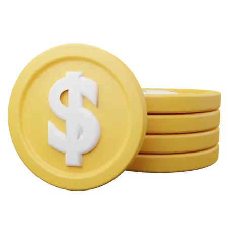 Monedas de dinero  3D Illustration