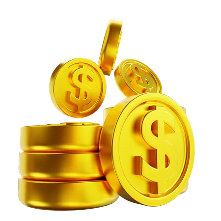 Monedas de dinero  3D Illustration