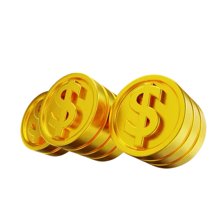 Monedas de dinero  3D Illustration