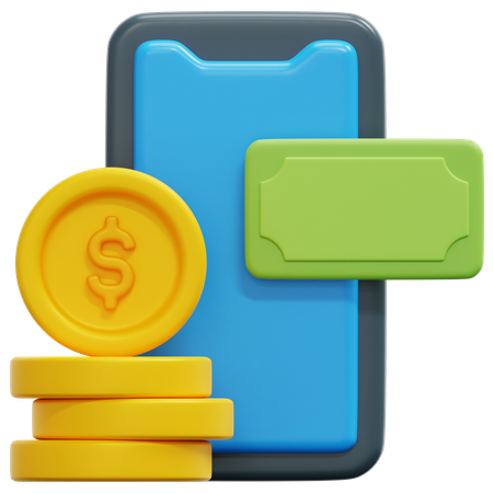 Dinero movil  3D Icon