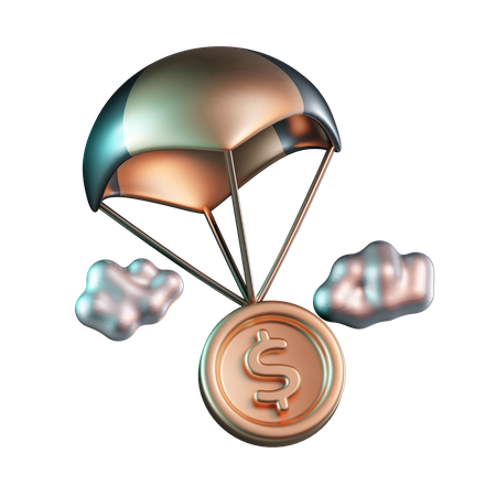 Paracaídas de dinero  3D Icon