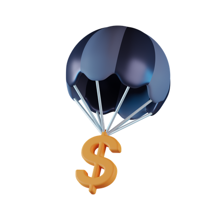 Paracaídas de dinero  3D Icon