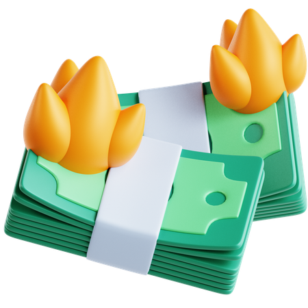 Quema de dinero  3D Icon