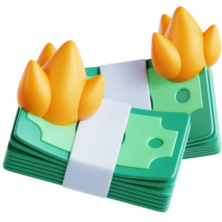 Quema de dinero  3D Icon