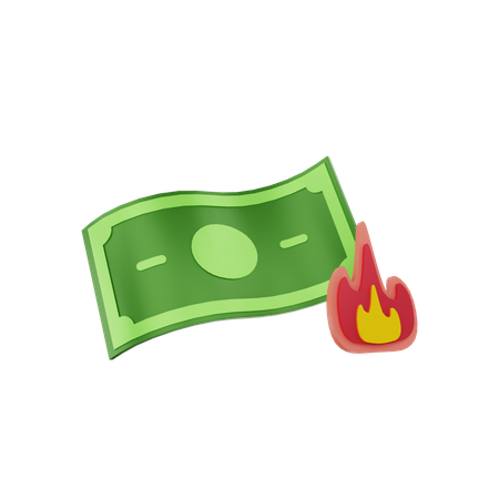 Quema de dinero  3D Icon