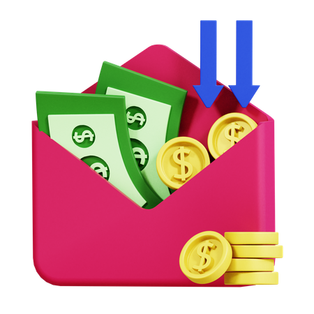 Dinero recibido  3D Icon