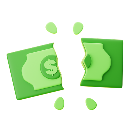 Dinero roto  3D Icon