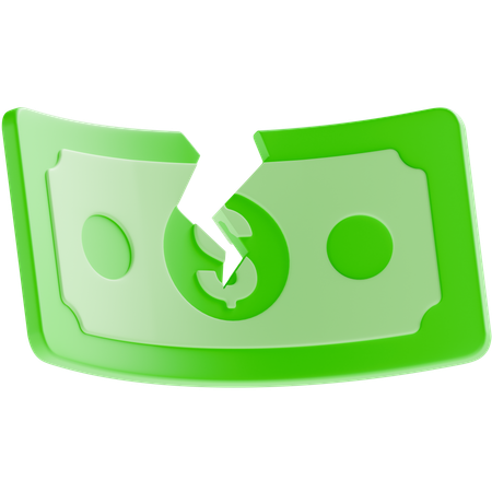 Dinero roto  3D Icon