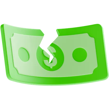 Dinero roto  3D Icon