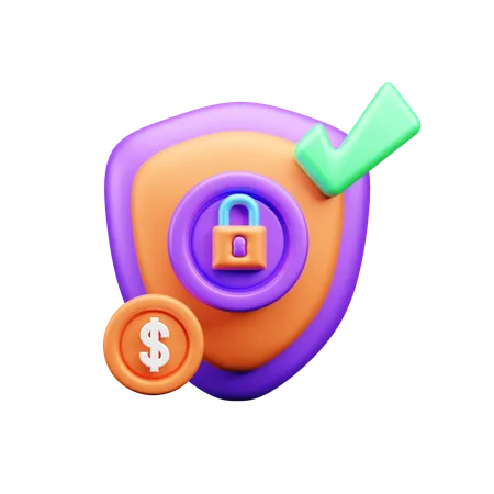 Dinero seguro  3D Icon