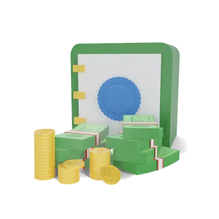 Dinero seguro  3D Icon