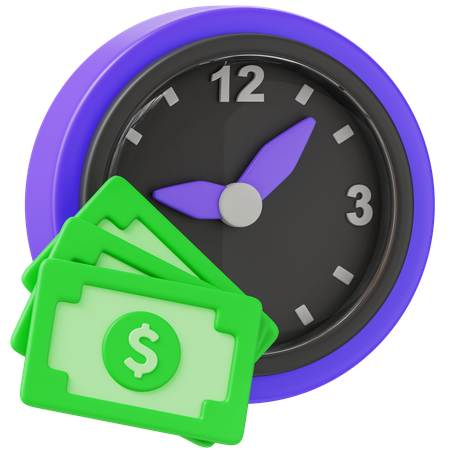 Dinero tiempo  3D Icon