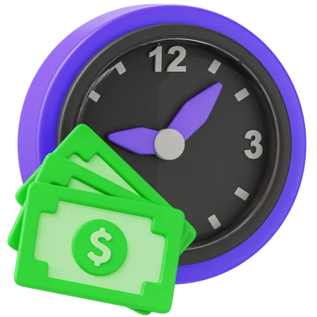 Dinero tiempo  3D Icon