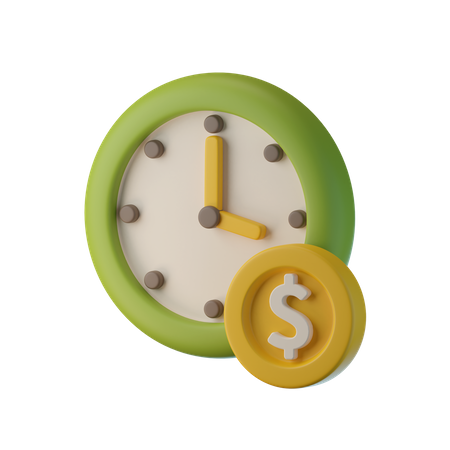 Dinero tiempo  3D Icon