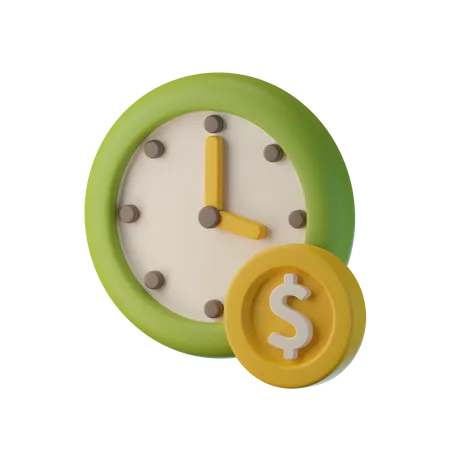 Dinero tiempo  3D Icon