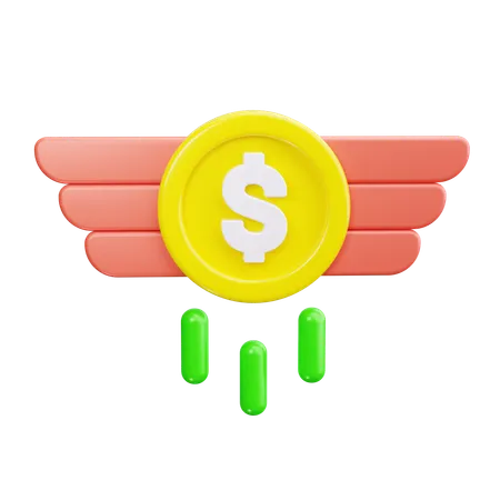 Dinero volador  3D Icon