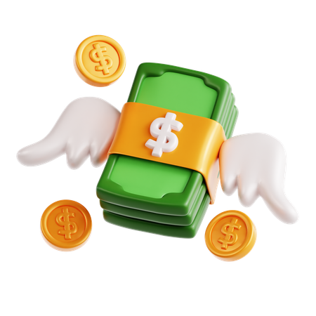 Dinero volador  3D Icon