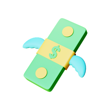 Dinero volador  3D Illustration