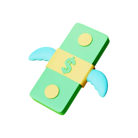 Dinero volador  3D Illustration