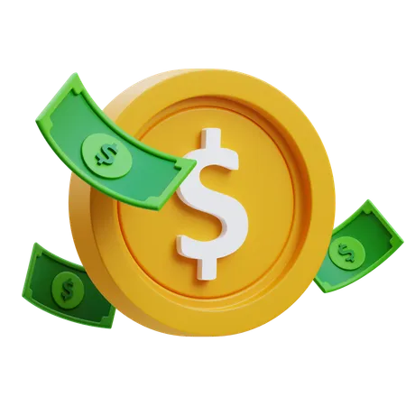 Dinero y moneda  3D Icon