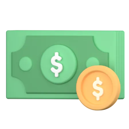 Paquete De Dinero Y Monedas 3D Icon