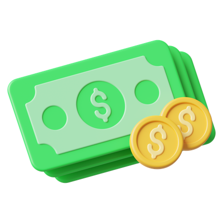 Dinero y moneda  3D Icon