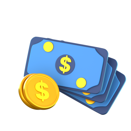 Dinero y moneda  3D Icon