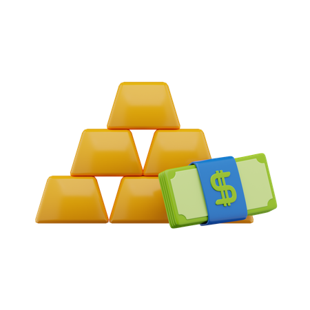 Dinero y oro  3D Icon