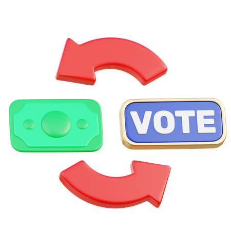 Dinero y votacion  3D Icon