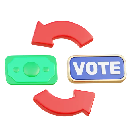 Dinero y votacion  3D Icon