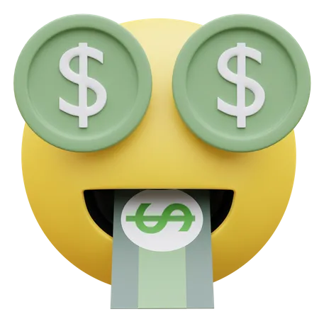 Cara De Boca De Dinheiro Ilustracao De Icone 3 D Emoji De Boca De Dinheiro 3D Icon