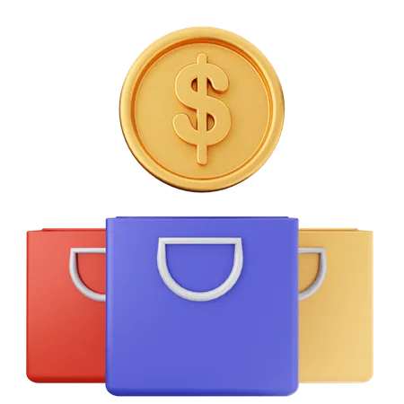 Compras de dinheiro  3D Icon