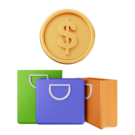 Compras de dinheiro  3D Icon