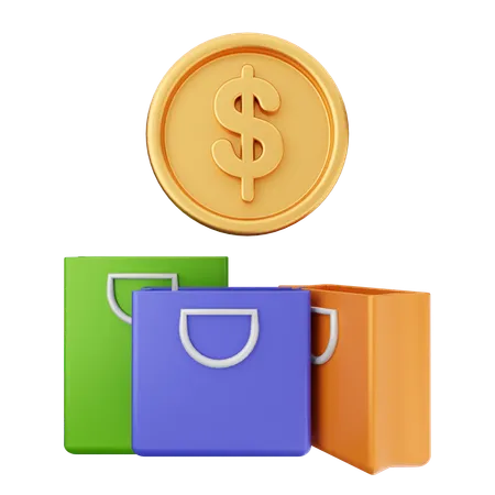 Compras de dinheiro  3D Icon