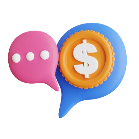 Conversa sobre dinheiro  3D Icon