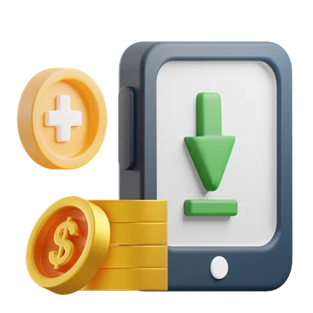 Dinheiro creditado  3D Icon