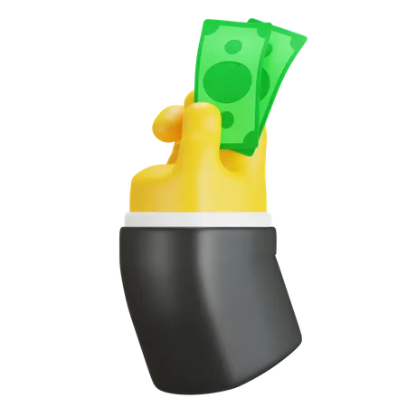 Mão segurando dinheiro  3D Icon