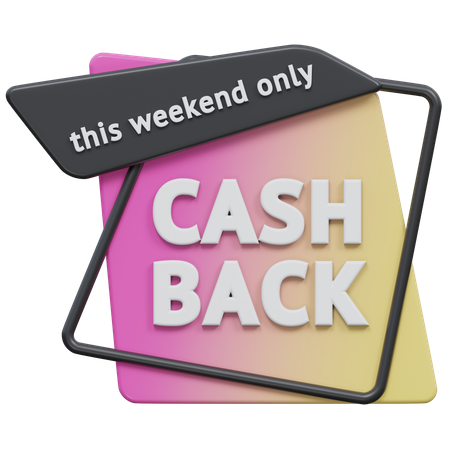 Neste fim de semana só cashback  3D Icon